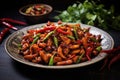 Chilli chicken dry is a popular indo-chinese dish of chicken Royalty Free Stock Photo