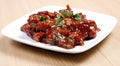 Chilli chicken in plate Royalty Free Stock Photo