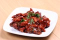 Chilli chicken in plate Royalty Free Stock Photo