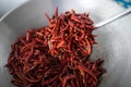 Chilli dry in the pan Royalty Free Stock Photo
