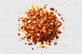 Chilli flakes Isolated on Transparent Background PNG Royalty Free Stock Photo