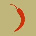 Chilli pepper flat style simple vector illustration