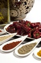 Chilli and Ground Spices Royalty Free Stock Photo
