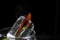 chilli in ice placed in glass Royalty Free Stock Photo