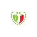 chilli love logo design vector illustration Royalty Free Stock Photo