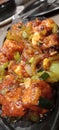 Chilli paneer for start up at dinner party in the Hotel, Durg, Chhattisgarh. Royalty Free Stock Photo