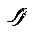 Chilli pepper black glyph icon