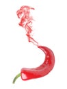 Chilli pepper with red smoke