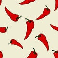 Chilli pepper seamless pattern Royalty Free Stock Photo