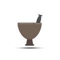 Chilli pestle mortar flat icon on white background