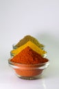 Chilli Powder, Turmeric Powder & Coriander powder Royalty Free Stock Photo