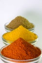 Chilli Powder, Turmeric Powder & Coriander powder in Bowl Royalty Free Stock Photo