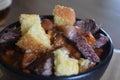 Chilli with short ribs and cornbread croutons