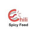 Chilli spicy mouth symbol logo vector Royalty Free Stock Photo