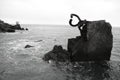 Chillida rusty steel sculpture in San Sebastian Royalty Free Stock Photo