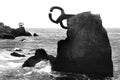 Chillida rusty steel sculpture in San Sebastian Royalty Free Stock Photo