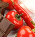 Chillies And Chocolate Royalty Free Stock Photo