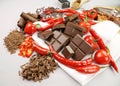 Chillies And Chocolate Royalty Free Stock Photo