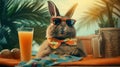 Chillin\' Bunny: A Rabbit\'s Tropical Getaway