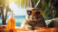 Chillin\' Bunny: A Rabbit\'s Tropical Getaway