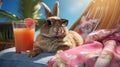 Chillin\' Bunny: A Rabbit\'s Tropical Getaway
