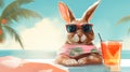 Chillin\' Bunny: A Rabbit\'s Tropical Getaway