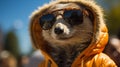 Chillin' Sentry: The Coolest Meerkat in Sunglasses