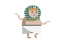 Chilling Egypt Pharoah dancing in white background.