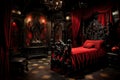 Chilling Gothic vampire room. Generate Ai