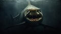 Chilling Shark In Dark Waters - Hyper-realistic 8k Render By Anton Semenov