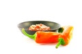 Chillis with Bowl of Chili Sauce Royalty Free Stock Photo