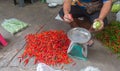 Chillis for sale in Thai Market Royalty Free Stock Photo