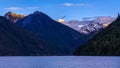 Chilliwack Lake with Mount Redoubt in the background which is a
