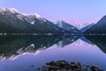 Chilliwack Lake with the reflecting Mount Redoubt Skagit Range Royalty Free Stock Photo