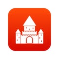 Chillon Castle, Switzerland icon digital red Royalty Free Stock Photo