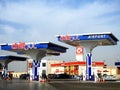 Chillout gas and oil station with a blue cloudy sky, a petrol gas station near Cairo airport with circle K stores