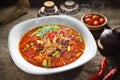 Chilly boiled beef dish Royalty Free Stock Photo