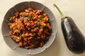 Chilly brinjal. A indo chinese brinjal dish prepared with sauteed brinjal, chilly, onions, bell peppers and sauces