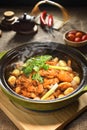 Chilly chicken onion Hot pot