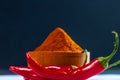 Chilly powder turmeric with chilly Royalty Free Stock Photo