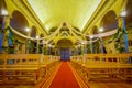 CHILOE, CHILE - SEPTEMBER, 27, 2018: Indoor view of church of Nercon, recognized as a World Heritage Site by Unesco