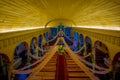 CHILOE, CHILE - SEPTEMBER, 27, 2018: Indoor view of historic church of Nercon, catholic temple located in the chilota Royalty Free Stock Photo