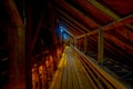 CHILOE, CHILE - SEPTEMBER, 27, 2018: Indoor view of historic church of Nercon, catholic temple located in the chilota Royalty Free Stock Photo