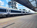 Chiltern Train at platform at Bicester North Train Station.