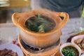 Chim chum hot pot with hot smoke Royalty Free Stock Photo