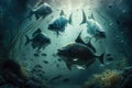 Chimaera Fish Underwater Lush Nature by Generative AI