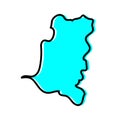 Chimborazo state map in blue color vector