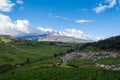 Chimborazo volcano and a beatifull city