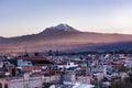 Chimborazo volcano the highest mountain in Ecuador and PÃÂ­llaro city Royalty Free Stock Photo