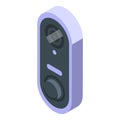 Chime door bell icon isometric vector. Structure control